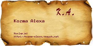 Kozma Alexa névjegykártya